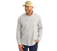 HUK Men's Standard A1A Woven, Performance Long Sleeve Button, Harbor Mist
