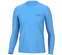 HUK Men's Standard Icon X Long Sleeve, Performance Fishing Shirt, Azure Blue, Medium