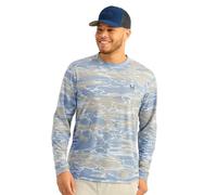 HUK Men's Standard Leeward KC Scott Pattern Performance Fishing Crew Shirt, Quiet Harbor