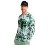 HUK Men's Standard Pursuit Pattern Crew Sleeve, Performance Shirt, Mossy Oak-Fog Green