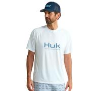 HUK Men's Standard Pursuit Short Sleeve, Performance Shirt + Sun Protection, White 3.0