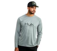 HUK Men's Standard Pursuit Vented Long Sleeve, 30 UPF Fishing Shirt, Night Owl Heather