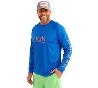 HUK Men's Standard Pursuit Vented Long Sleeve, 30 UPF Fishing Shirt, Ocean Blue