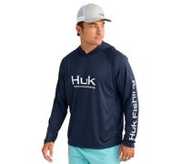 HUK Men's Standard Pursuit Vented Long Sleeve Hoodie, Fishing Shirt with Hood, Naval Academy