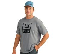 HUK Men's Short Sleeve Performance Tee, Fishing T-Shirt Stacked Logo-Night Owl, XX-Large