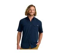 HUK Men's Standard Tide Point Solid Short Sleeve Shirt, Button, Naval Academy