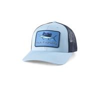 HUK Men's Standard Trucker, Anti-Glare Snapback Fishing Hat, KC Patch-Light Blue
