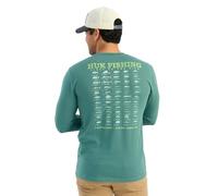 HUK Men's Tee, Comfortable Performance Fishing Long Sleeve T-Shirt with Chest Pocket, Saltwater Fish - North Atlantic, S