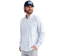 HUK - Mens Tide Point Long Sleeve Shirt, Fishing Button Down, Sky, Large