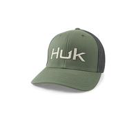 HUK Men's Trucker, Anti-Glare Snapback Fishing Hat Baseball Cap, Embroidered-Moss, One Size