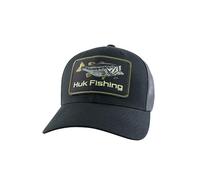 HUK Men's Trucker, Anti-Glare Snapback Fishing Hat Baseball Cap, Kc Patch-Black, One Size