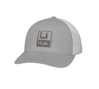 HUK Men's Trucker, Anti-Glare Snapback Fishing Hat Cap, Huk'd Up-Harbor Mist, One Size