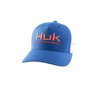 HUK Men's Trucker, Anti-Glare Snapback Fishing Hat Cap, Performance-Ocean Blue, One Size
