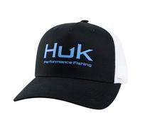 HUK Men's Trucker, Anti-Glare Snapback Hat Baseball Cap, Performance Fishing-Black, One Size