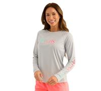 HUK Pursuit Women's Long Sleeve Shirt, Performance + Sun Protection Tee, Harbor Mist 2.0, S