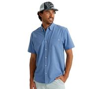 HUK Kona Solid Short Sleeve Fishing Button Down Shirt for Men, Quiet Harbor, Large