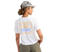 HUK Tee, Comfortable Performance Fishing Short Sleeve T-Shirt with Chest Pocket for Women, Rising Sun - White, XXL