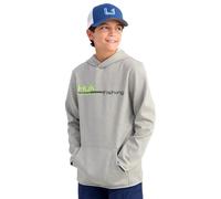 HUK Unisex Kid's Coldfront+ Graphic, Performance Fishing Hoodie Hooded Sweatshirt, Harbor Mist Heather 2.0, L