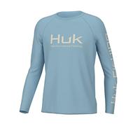 HUK Unisex Kid's Pursuit Solid Long Sleeve, Fishing Shirt, Crystal Blue, S
