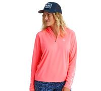 HUK Women's Icon X Hoodie, Fishing Shirt with Sun Protection, Neon Coral, M