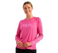 HUK Women's Standard Pursuit Long Sleeve, Performance Shirt + Sun Protection, Fuchsia Splash