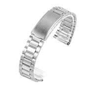 HUKILU yaoqijie 12mm 14mm 18mm 20mm Stainless Steel Watch Strap Silver Gold Metal Bracelet Folding Buckle Men Women Universal WatchbandAccessory lasting(Silver,12mm)