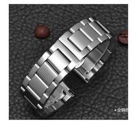 HUKILU yaoqijie 16mm 18mm 20mm 21mm 22mm 23mm 24mm 26mm Width Watchband Stainless Steel Band Watch Strap Metal Wristband Men Women Bracelet lasting(Silver,24mm)