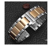 HUKILU yaoqijie 16mm 18mm 20mm 21mm 22mm 23mm 24mm 26mm Width Watchband Stainless Steel Band Watch Strap Metal Wristband Men Women Bracelet lasting(Silver Gold,24mm)
