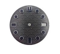 HUKILU yaoqijie 28.55mm Fishscale Watch dial c3 Super Green Luminous for NH35 Automatic Movement Assembly Blue Black Single Calendar Watch Parts Lasting(WZ-N-58)