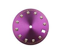 HUKILU yaoqijie 28.5mm Diamond Watch Dial Sun Texture Modification Watch Faces with Single Calendar Window Colour Dial for NH35 NH36 Movement Lasting(Purple)