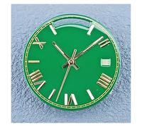 HUKILU yaoqijie 28.5mm Dual Calendar c3 Super Blue Glow in The Dark Watch dial Fit 8285 Automatic Movement mounting dial Hand Parts Lasting(JS5026)