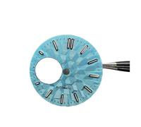 HUKILU yaoqijie 28.5mm Watch Dial Green Luminous Modification Watch Accessories Diving Texture Watch Faces for NH38/ NH34 Movement Lasting(Light Blue)