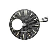 HUKILU yaoqijie 28.5mm Watch Dial Green Luminous Modification Watch Accessories Diving Texture Watch Faces for NH38/ NH34 Movement Lasting(Black)
