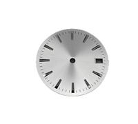 HUKILU yaoqijie 28.5mm Watch Dial Simple Watch Face Modified Watch Accessories with Calendar Window Dial Stripes for NH35/364R/7S Movement Lasting(Sunburst White)