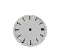 HUKILU yaoqijie 28.5mm Watch Dial Simple Watch Face Modified Watch Accessories with Calendar Window Dial Stripes for NH35/364R/7S Movement Lasting(Frosted White)