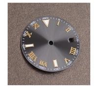 HUKILU yaoqijie 29MM Roman Scale Watch Dial Fit NH35 NH36 Movement Green Luminous Calendar Window Watch Accessories Lasting(Gold)