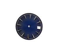 HUKILU yaoqijie 29mm Watch Dial Radial Pattern Surface with Single Date Men's and Women's Watch Replacement Parts for NH35/NH36 Movement Lasting(Silver Dark Blue)