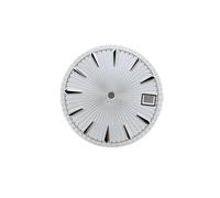 HUKILU yaoqijie 29mm Watch Dial Radial Pattern Surface with Single Date Men's and Women's Watch Replacement Parts for NH35/NH36 Movement Lasting(Silver White)