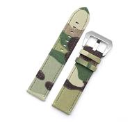 HUKILU yaoqijie Camouflage Pattern Leather Watch Strap 20mm 22mm Camo Canvas Ballistic Nylon Quick Release Military Watch Band Strap lasting(Light green S buckle,20mm)