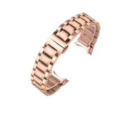 HUKILU yaoqijie Curved end stainless steel watchband bracelet watch straps 16mm 17mm 18mm 19mm 20mm 21mm 22mm 23mm 24mm steel banding bracelet lasting(Rose gold curved,22mm)
