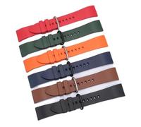 HUKILU yaoqijie Fluorine Rubber Watch Band 20mm 22mm 24mm Waterproof Watch Strap Stainless Steel Buckle For Each Brand Sports Watches Band lasting(Orange,22mm Silver Buckle)