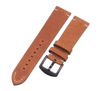 HUKILU yaoqijie Italian Genuine Leather Watchbands Black Dark Brown Men 18 20 22mm Soft Vintage Watch Band Strap Metal Pin Buckle Accessories lasting(G,22mm)