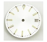 HUKILU yaoqijie NH35 28.5mm Watch Dial Sterile Blue Luminous Fit NH35 Automatic Movement Watch Accessories Parts with Calendar Window Lasting(Silver)