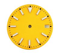 HUKILU yaoqijie NH35 28.5mm Watch Dial Sterile Blue Luminous Fit NH35 Automatic Movement Watch Accessories Parts with Calendar Window Lasting(Yellow)