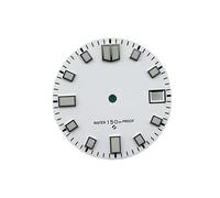 HUKILU yaoqijie NH35 Dial 28.5mm Green Luminous with Single Calendar Window Watch Dial Abalone Diving Watch Faces for NH35A/4R35 Movement Lasting(White)