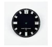 HUKILU yaoqijie NH35 Dial 28.5mm Green Luminous with Single Calendar Window Watch Dial Abalone Diving Watch Faces for NH35A/4R35 Movement Lasting(Black)