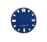 HUKILU yaoqijie NH35 Dial 28.5mm Green Luminous with Single Calendar Window Watch Dial Abalone Diving Watch Faces for NH35A/4R35 Movement Lasting(Blu)