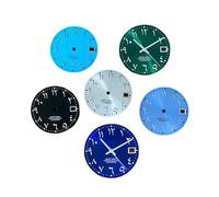 HUKILU yaoqijie NH35 Dial Arabic Letter Numerals S Dial No Luminous 28.5mm Watch Face for NH36 Movement Watch Parts Accessories Lasting(Blue S Dial)