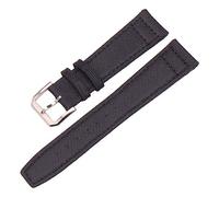 HUKILU yaoqijie Soft Leather Handmade Thin Compatible With Watch Strap 18mm 20mm 22mm Blue Red Green Yellow Genuine Leather lasting(Black,20mm)