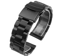 HUKILU yaoqijie Solid 316L Metal Strap Stainless Steel Bracelet 18mm20mm 22mm 24mm Watch GT4/GT3 46mm Belt for Luxury Wristband lasting(Black,24mm)